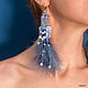 Peacock earrings-brushes 'Very Peri'. Earrings-birds. Tassel earrings. Coffeelena. Online shopping on My Livemaster.  Фото №2