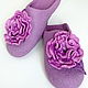 Women's felted Slippers from natural wool.
