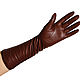 Order Size 7. Winter long gloves made of brown leather. Butichok from N.. Livemaster. . Vintage gloves Фото №3
