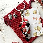 Сумки и аксессуары handmade. Livemaster - original item New Year souvenirs Keychain talisman with natural stones. Handmade.