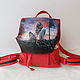 Custom-painted leather backpack for Victoria. Backpacks. Innela- авторские кожаные сумки на заказ.. My Livemaster. Фото №5