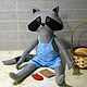 Little Raccoon toy for children and adults. Stuffed Toys. Little Twins by Yana Vertoprakhova. My Livemaster. Фото №4