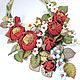 Rose Garden Necklace with handmade flowers made of genuine leather, Necklace, St. Petersburg,  Фото №1
