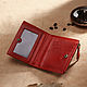 Leather wallet female and male Hypatius red / Handmade, Wallets, Moscow,  Фото №1