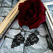 Украшения handmade. Livemaster - original item Clips Black Lace Costume Jewelry. Handmade.