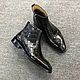 Order Men's half-boots with zipper, crocodile leather, black color!. SHOES&BAGS. Livemaster. . Ankle boot Фото №3