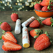 Косметика ручной работы handmade. Livemaster - original item Strawberry Flavored Lip Balm. Handmade.