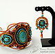 Bracelet and earrings beaded with amber white turquoise, Jewelry Sets, Novosibirsk,  Фото №1