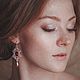 Серьги "Рубиновый закат" из бисера и swarovski. Серьги классические. Merry Poppins. Интернет-магазин Ярмарка Мастеров.  Фото №2