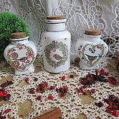 Для дома и интерьера handmade. Livemaster - original item Three tiny jars of pepper Shabby. Handmade.