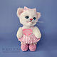 Teddy Animals: Teddy cat in a sundress with an embroidered metric, Teddy Toys, Ekaterinburg,  Фото №1