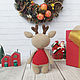 Order New Year's Fawn Scandi stuffed Deer Toy. Вязаные игрушки - Ольга (knitlandiya). Livemaster. . Stuffed Toys Фото №3