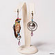 Asymmetric earrings with a bird ' Mirabella', Earrings, Moscow,  Фото №1