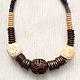 Beads 'Black and white bone' carved bone and wood, Necklace, Moscow,  Фото №1