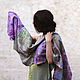 Tippet-gossamer felted wool and silk 'Lilac hydrangea', Wraps, Moscow,  Фото №1