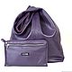 Bag with Owl Applique Purple Leather Bag Shopper T-shirt. Shopper. BagsByKaterinaKlestova (kklestova). My Livemaster. Фото №4
