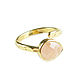 Order Gold Ring with Quartz, Dimensionless Ring with Rose Quartz Stone. Irina Moro. Livemaster. . Rings Фото №3