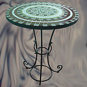 Wrought iron table with mosaic 