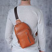 Сумки и аксессуары handmade. Livemaster - original item Men`s leather shoulder bag-backpack 
