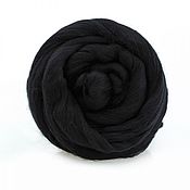 Материалы для творчества handmade. Livemaster - original item New!!! Fine merino wool. Black. 50 grams. TKF. Felting.. Handmade.