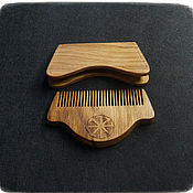 Украшения handmade. Livemaster - original item Mustache and beard comb with ROTIFER symbol with cover. Handmade.