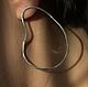 Statement Hoop Earrings – Sterling silver earrings – Squashed hoops, Earrings, Almaty,  Фото №1