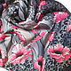 Order Batik Shawl silk 100% Pink Poppies on Grey Leopard Print. Silk Batik Watercolor ..VikoBatik... Livemaster. . Shawls1 Фото №3