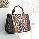 Заказать Сумка Hermes Kelly из натуральной кожи питона коричневая. PYTOSHASHOP. Ярмарка Мастеров. . Сумка через плечо Фото №3