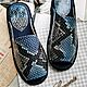 Тапочки кожаные "Синяя рептилия" 44. Тапочки. Надежда-кожаные тапочки, аксессуары (luxonis). Ярмарка Мастеров.  Фото №4