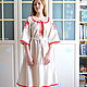 Order Russian linen dress with embroidery 'Yaroslav' (MIDI). Kupava - ethno/boho. Livemaster. . Folk dresses Фото №3