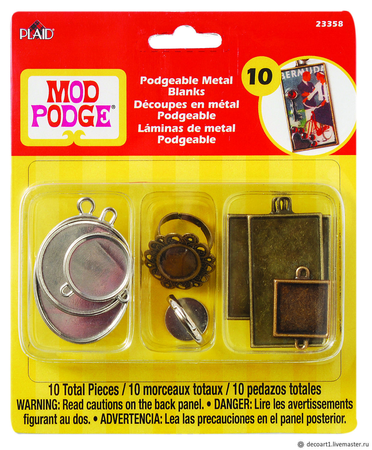 Металлические основы для украшений-подвесок Mod Podge, 10 шт. арт 23358 3/0