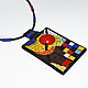 Order Pendant from the skin of the 'Worlds Kandinsky'. leather fantasies. Livemaster. . Pendants Фото №3