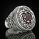 Перстень "Уроборос" из серебра 925 с гранатом, Перстень, Москва,  Фото №1