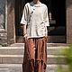 Длинные брюки в стиле ретро из хлопка и льнаШараваны. Брюки. Thebesttailor. Ярмарка Мастеров.  Фото №5