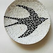 Для дома и интерьера handmade. Livemaster - original item Interior plate with a swallow. Handmade.