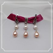 Украшения handmade. Livemaster - original item Set of jewelry with pink and white pearls. Handmade.