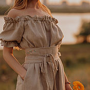 Платья: летнее платье из натурального льна