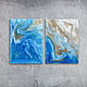 Картины смолой диптих море.  Абстрактные картины. Resin art. Картины. Картины Катерины (salnikova-ekaterina). Интернет-магазин Ярмарка Мастеров.  Фото №2