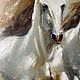 Картина маслом на холсте Белые лошади 50*70 см. Картины. 'Романтичные картины'. Ярмарка Мастеров.  Фото №5