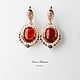 Terracotta Yaroslavna earrings with carnelian stones. Earrings. Elena Potsepnya Jewelry. Online shopping on My Livemaster.  Фото №2