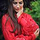 Unique red blouse with hand embroidery ' Intrigue', Blouses, Vinnitsa,  Фото №1