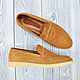 Men's loafers made of natural suede, in orange color. Loafers. SHOES&BAGS. My Livemaster. Фото №5