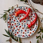 Посуда handmade. Livemaster - original item Flower meadow. A plate of food, ceramics.. Handmade.