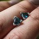 Серьги-пусеты и кольцо женское с топазом Лондон. Серьги-пусеты. Mintina Jewelry. Интернет-магазин Ярмарка Мастеров.  Фото №2