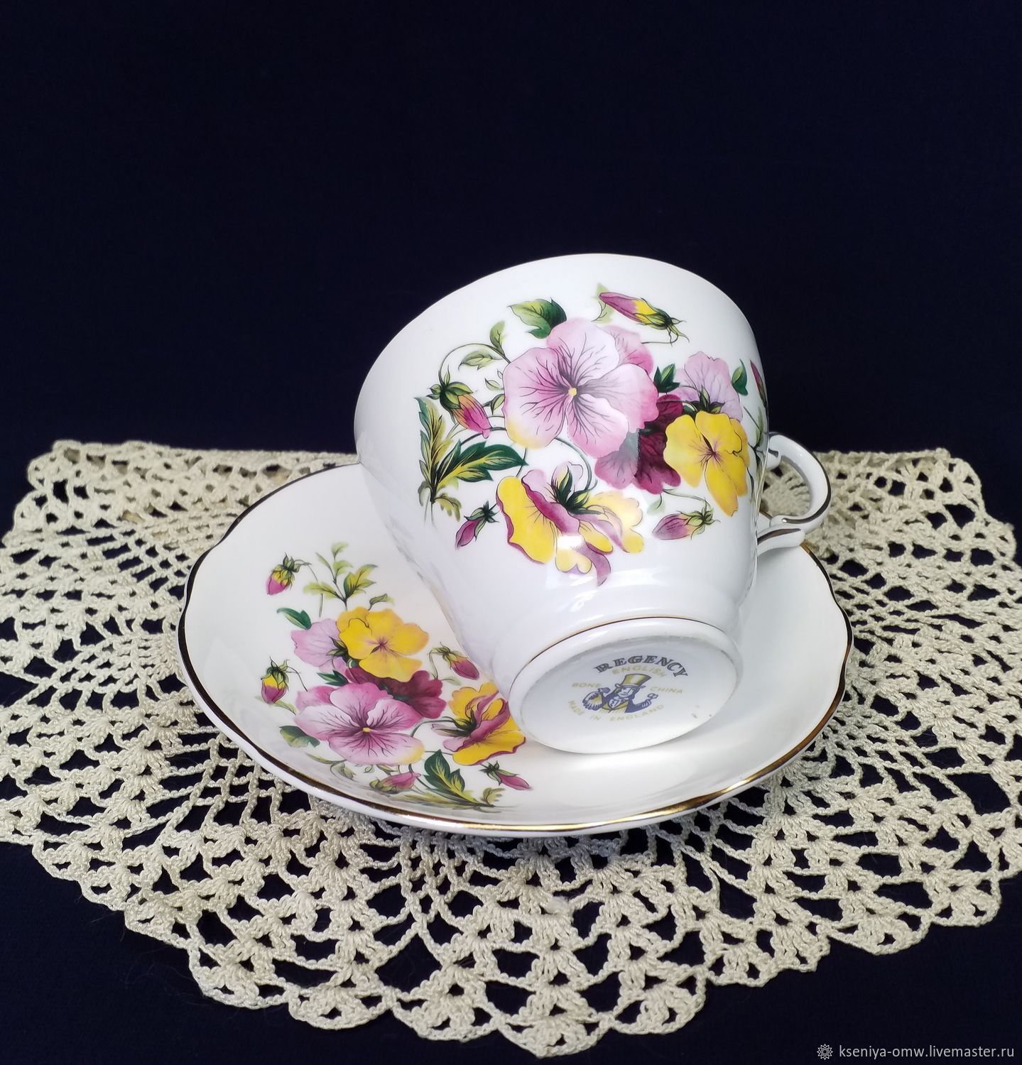 England porcelain посуда. Чайная пара "Florance"Porcelain FL-032. Royal Porcelain England collection чайный сервиз. Чайная пара Эмилия England.