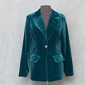 Одежда handmade. Livemaster - original item Women`s long Atlantis jacket, velvet cotton. Handmade.