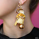 Asymmetric earrings 'birth of the Phoenix'. Earrings-birds. Tassel earrings. Coffeelena. Online shopping on My Livemaster.  Фото №2