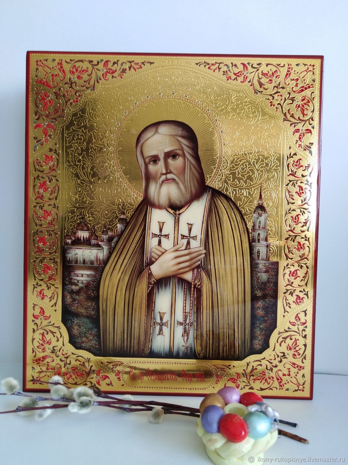 Икона "Св.Преп Серафим Саровский" в интернет-магазине Ярмарка Мастеров ...