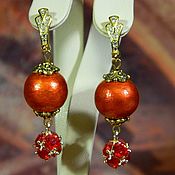 Украшения handmade. Livemaster - original item Oriental fairy tale earrings, Japanese cotton Tensha pearls.. Handmade.