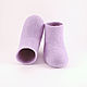 Lilac felted booties from Merino wool 8,5 cm 1 pair, Babys bootees, Moscow,  Фото №1